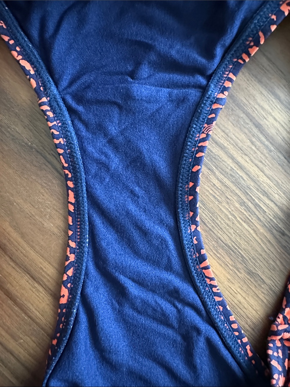 Lole Navy Bikini Set with Orange Print, Top Medium Bottom Large - Picture 13 of 13